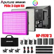 Aputure Amaran P60c 3 Light Kit RGBWW LED Video Light Panel with 3*F970 Battery