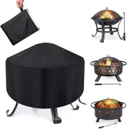 Fire Pit Cover round Waterproof 80/90/100Cm Outdoor round Firepit or Fire Bowl