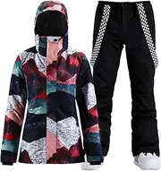 [GSOU SNOW] Womens Snowboard Ski Jackets Windproof Insulated Fur Hoodie Snowsuit