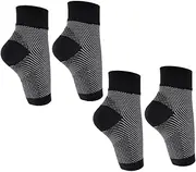 Healeved Ankle Support Socks Foot Plantar Compression Socks for Joint Protection 2 Pairs Black s