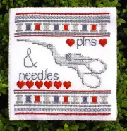 STORK SCISSORS ACCESSORY BOOK CROSS STITCH CHART- PERIWINKLE PROMISES