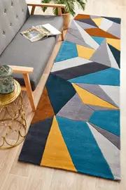 Rug Culture Multi Handmade High Quality Wool Prism Runner Rug