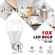 10X LED Bulbs E27/B22 Bright Bayonet Screw Ball Lamp Globe Light Cool/Warm White