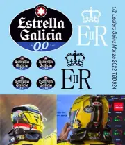1/2 Decals for Estrella for Sainz Leclerc Helmet Casco Monza 2022 Decal TBD924