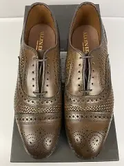Allen Edmonds "Strand" Weave Men's Cap-Toe Oxfords 6 E Copper Made in USA