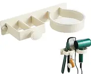 Blow Dryer Holder Stand | Wall Mount Divided Hair Straightener Holder | Hair Straightener Rack with 15Kg Bearing Load, Blow Dryer Stand for Bathrooms