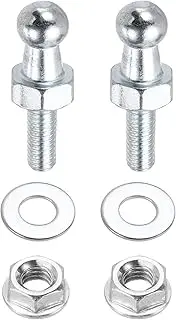 sourcing map M6 x 0.5" Ball Stud Bolt, Aluminium Alloy Gas Spring End Fitting with Hardware Lift Support Strut Fitting for Gas Struts Ball Ended Bonnet, Silver 2pcs