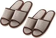NOLITOY Summer Slippers 2 Pairs Anti-slip Eva Slippers Cotton Bottom Home Hotel Use