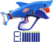 Nerf Wild Sharkfire, Easy Play Dart Blaster, 8 Nerf Elite Darts, Nerf Blaster Sh