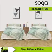 SOGA 2X 200cm Light Green Fuzzy Super Soft and Cozy Fluffy Throw Blanket