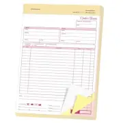 Carbonless NCR Order Forms Bound Wraparound Cover White/Canary & Pink from 5...