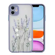 Flower Pattern Case Silicone Cover - For Apple iPhone 7 Plus / 8 Plus (Purple)