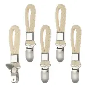 5 Pcs Tea Towel Clips, 0.9" Silver Hand Towel Clip Hooks, Beige