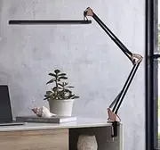 SKYLEO Desk Lamp LED Dimmable - LED Desk Lamp with Clip - Eye Protection LED Desk Lamp - 5 Light Modes x 11 Brightness Levels - Rose Gold with Black