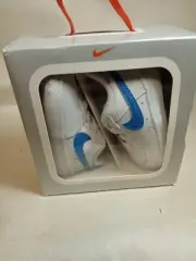 NIKE AIR FORCE 1 CRIB (CB) CK2201 104 WHITE/Blue-White INFANT Size 4C NEW