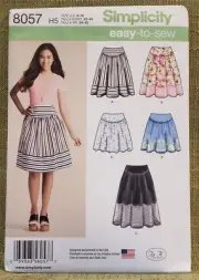 Misses Easy To Sew Skirt Sewing Pattern Simplicity 8057, Size 6, 8, 10, 12, 14