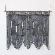 LZHLMCL Cotton Woven Tapestry Grey Portia Style Home Decoration Hand Woven Tapestry Large Hanging Ornaments Homestay Hotel Wall Hanging 150X110Cm
