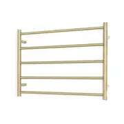Radiant Heated Round Towel Rail Left 750x550mm Light Gold Lg-Rtr03Left