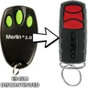 Merlin E945M Garage Door Remote Replacement E960G Security+ 2.0 EVO MYQ x1