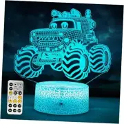 3D Monster Truck Night Light Car Bedside Lamp LED Illusion Ninght Light with