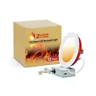12 Pack Fire Rated Recessed Light, 2-Hour Fire Protection, 6 Inch Canless Dow...
