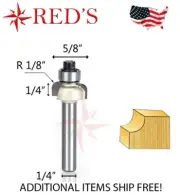 Tideway Carbide PRO LC07020404 1/8" Radius COVE Bit 1/4" shank router bit