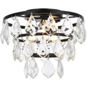 Elegant Lighting 1101F10BK Ella 3 Light 10 inch Black Flush Mount Ceiling Light