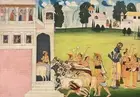 Divine Lord Krishna & Friends with Herd of Cows Miniature Wall Hanging Painting