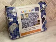 Video Game Controller Sheet Set TWIN Size 3pc Polyester Kids Bedding Blue