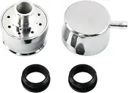 BIGREAT Silver Aluminum Smooth Valve Cover PCV & Breather Combo with 2 Grommets Compatible with SBC BBC SBF For 1-1/4" Hole-2PC
