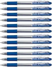 Pentel WOW! 1.0mm Broad Nib Retractable Ballpoint Pen Blue Ink, Box of 12 Pens (BK420-C)