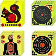 Linyongc Multicolor Dart Shooting Target, 28Pcs Self Adhesive Splatter Target Paper Stickers, 8x8inch/20x20cm, Square with Circular Center