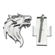 Silver Metal Front Hood Wolf Head Car Grille Emblem Chrome Sport Grill SUV Badge (for: Honda Civic)