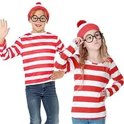 Where's Wally Outfits Storybook Characters Movie Cosplay for Boys' Girls' Kid's Carnival World Book Day 100th Day of School Educational Dress Up School Event D