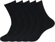 [Generic] Dress Socks for Men, 4 Pairs Comfortable Crew Moisture Wicking Men Socks, Seamless Stretchy Casual Sports Socks