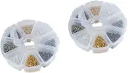 TEHAUX 2 Boxes Stainless Steel Eyelets Screw Screw Eyes Small Eye Bolts Jewelry Screw Hooks Screw Eye Pins for Jewelry Making and Crafting