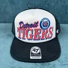 '47 Detroit Tigers MLB Creedence Foam Trucker Mens Black/White Adjustable Cap