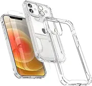 [ORETECH] Designed for iPhone 12 Case,with[2 x Tempered Glass Screen Protector][Camera Lens Protector]Non-Yellowing Full Body Silicone Protective Shockproof Slim Fit Clear Case for iPhone 12 -6.1"Clear