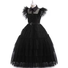 Kids Girls Wednesday The Addams Family Costume Fancy Mash Dress Birthday Party