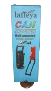 Laffeya Metal Wall Mounted Can Crusher W Bottle Opener