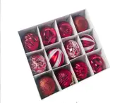 12X 6CM Red Christmas Tree Ornament Ball for Halloween Decor Holiday Wedding