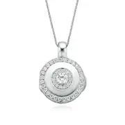 Sterling Silver Cubic Zirconia Polished Round Locket Pendant