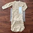 NWT Goumi Kids Wheat Gown SZ 0-3 mo Snap Bamboo Baby Sleeper Convertible Jamms