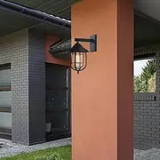 LED Wall Sconce Lighting Fixture Antique Wall Sconce Lantern External Waterproof IP65 Rustproof Aluminum Glass Lantern Wall Lamp Lantern Courtyard Garden Balco