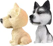 Toddmomy Unique 2pcs Dog Model Decorative Shaking Head Pet Ornament for Car Dashboard Home Decor