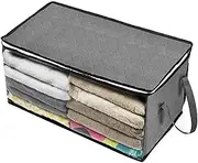 Breast Milk Storage Bag 1/3 Pcs Large Capacity Quilt Storage Box Folding Non-Woven Closet Clothes Dust-Proof Storage Bag Home Blanket Pillow Organizer Storage Bag (Size : 1Pcs Gray-2)