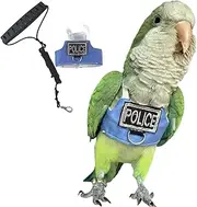 Bird Flight Harness Vest, Parrot Flight Suit with Leash, Bird Flying Clothes with Rope and Handle for Outdoor Activities (with Leash,Green-cheeked Conure)