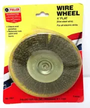 RARE Vintage Fuller 4" FLAT Wire Wheel No.7457 Fine Steel Wire France NOS