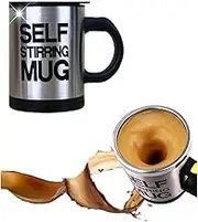 Mengshen Self Stirring Mug Coffee Cup - Electric Stainless Steel Automaticmatic Self Mixing & Spinning Cup, Best for Morning Travelling Home, Office Men and Women,MS-A004A Black