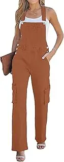 [luvamia] Cargo Jean Overalls for Women Wide Leg Bib Utility Stretchy Denim Jumpsuit Overall Loose 90s Trendy